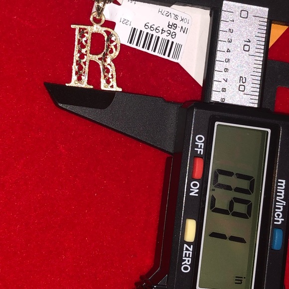 10k solid real gold R initial monogram pendant, 100% real gold NOT PLATED. Gift - Picture 3 of 9